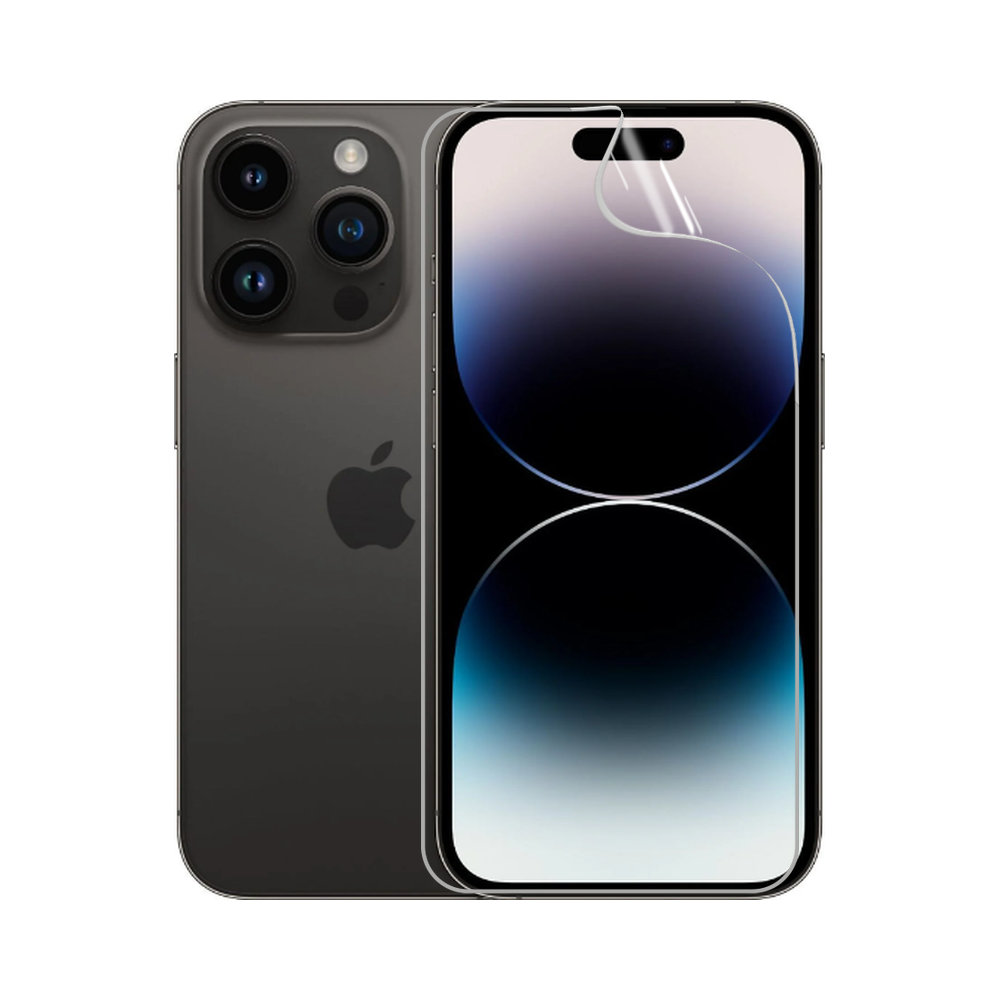 Гідрогелева плівка для iPhone 14 Pro, стійка до розтріскування - комплект з 2 шт., прозора + матова