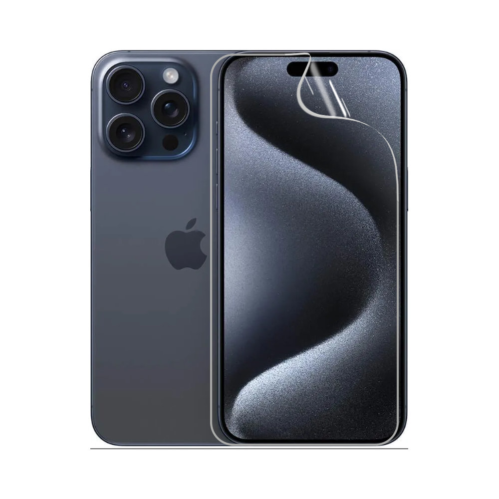Гідрогелева плівка для iPhone 15 Pro Max, стійка до розтріскування - комплект з 2 шт., прозора + матова