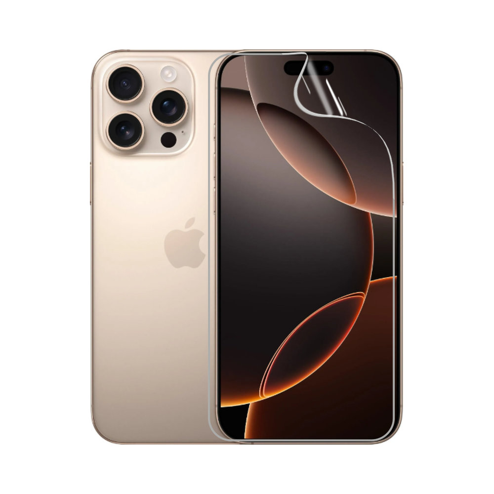 Гідрогелева плівка для iPhone 16 Pro Max, стійка до розтріскування - комплект з 2 шт., прозора + матова