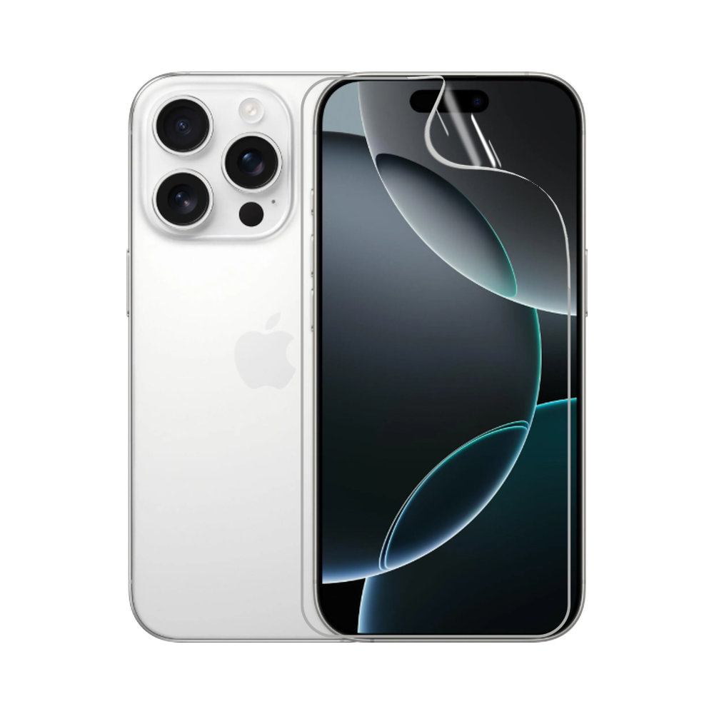 Гідрогелева плівка для iPhone 16 Pro, стійка до розтріскування - комплект з 2 шт., прозора + матова