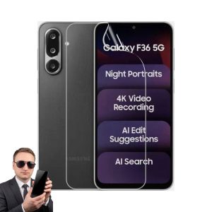 2x гідрогелева плівка на екран Samsung Galaxy F36 5G, матова та прозора