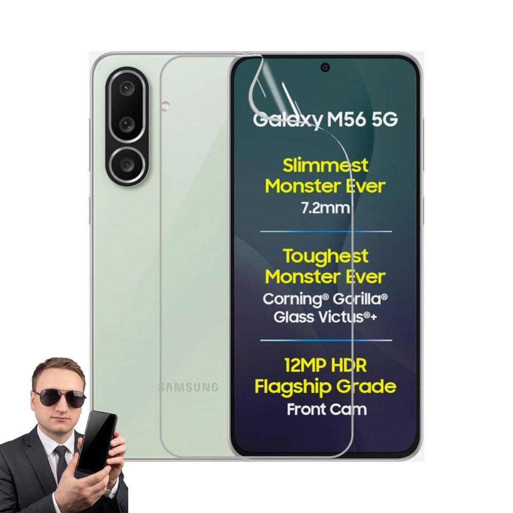 2x гідрогелева плівка на екран Samsung Galaxy M56 5G, матова та прозора